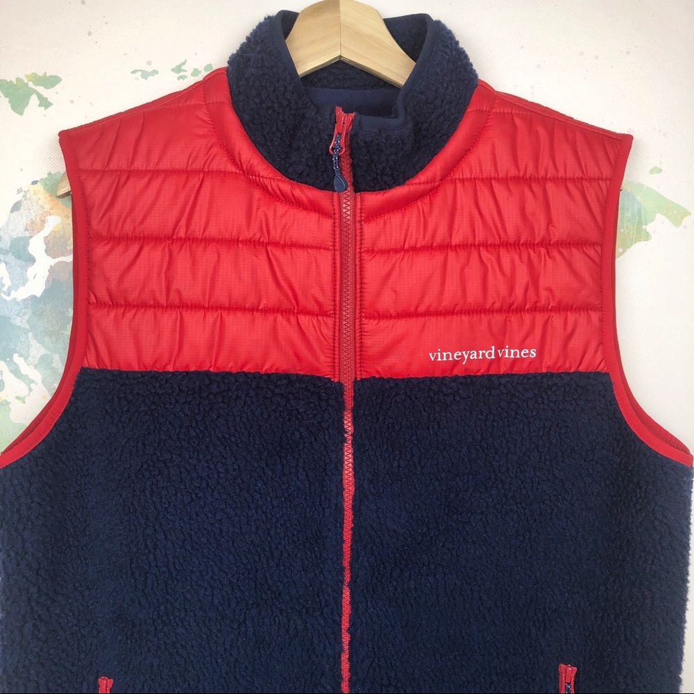 Vineyard Vines Sherpa Full-Zip Fleece Vest Medium - Picture 2 of 8